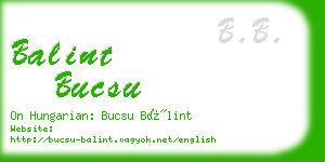 balint bucsu business card